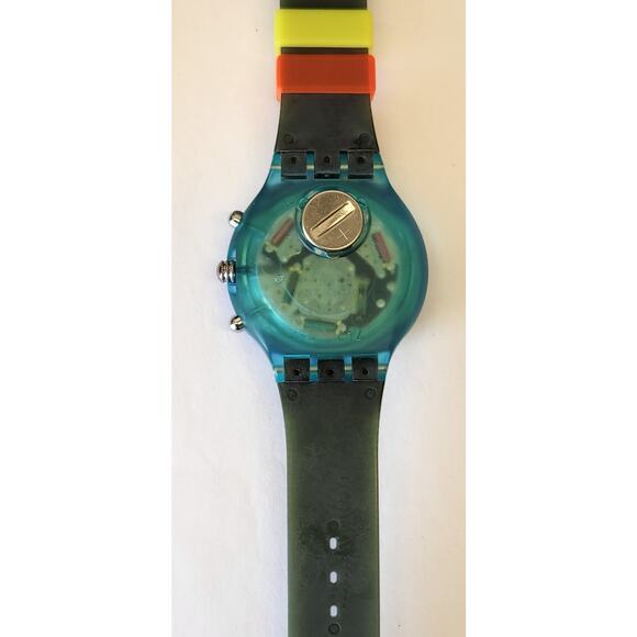 Swatch watch BIG BLUE SBN101 1994 Aquachrono New Old stock - Picture 9 of 10